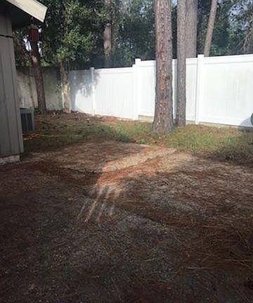 Fenced in backyard