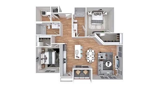 Floor plan 2x2-1098