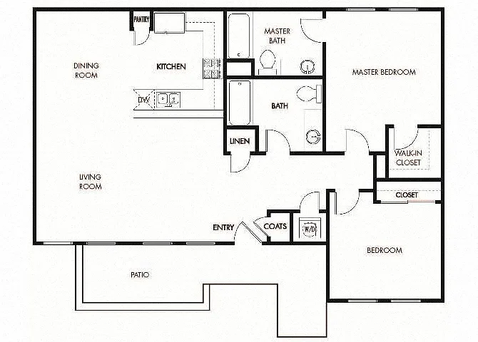 Floor plan LIVE - WORK Plan 2 - 2 Bedroom 2 Bath - Ground Lev