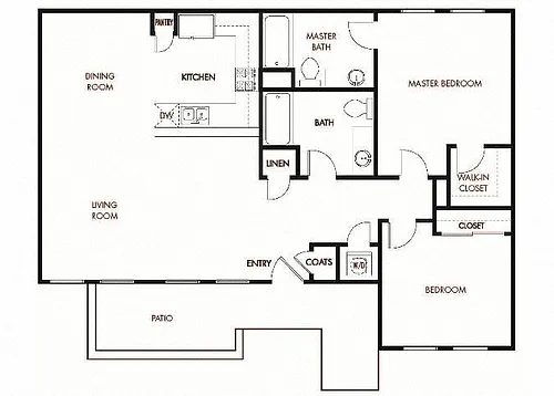 Floor plan LIVE - WORK Plan 2 - 2 Bedroom 2 Bath - Ground Lev
