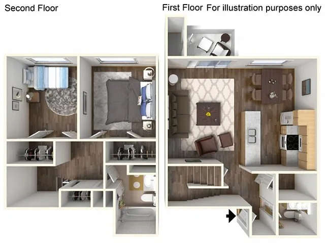 Floor plan Sunset Two Bedroom