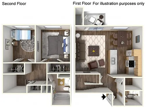 Floor plan Sunset Two Bedroom