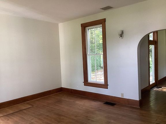 Arched entry in living room
