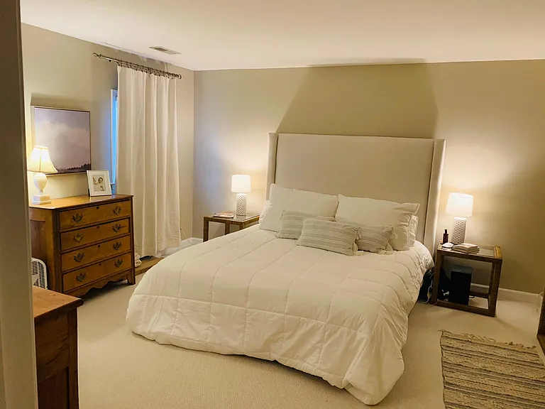 Master Bedroom with new mattress facing farm on other side on dead end cul de sac