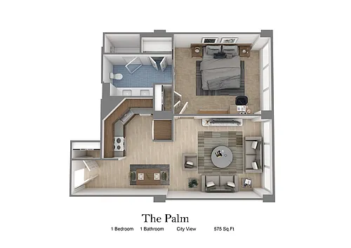 Floor plan 1 bed | 1 Bath