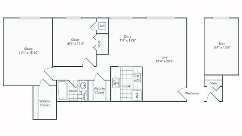 Floor plan Bristol Den