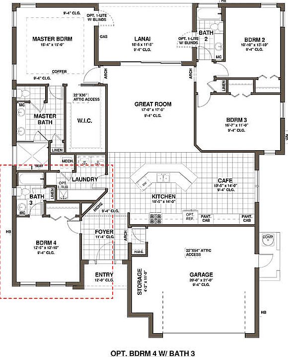 Bedroom 4 w Bath 3 - Optional