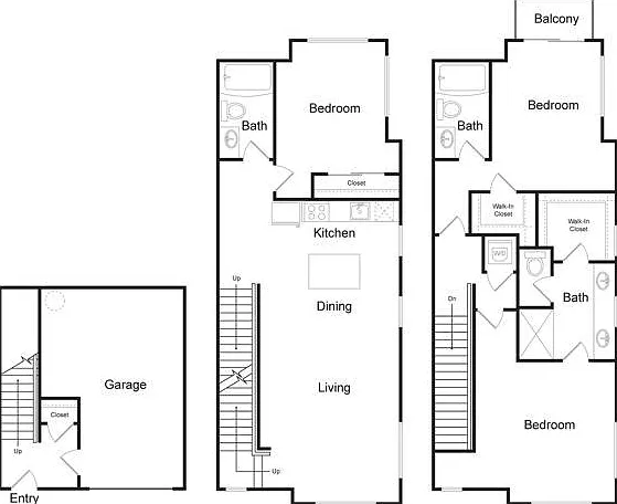 TH1 | 3 bed 3 bath | 1,645 sq. ft. TH1 | 3 bed 3 bath | 1,645 sq. ft.