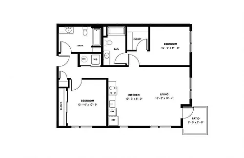 Floor plan 2-2B
