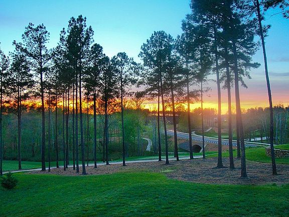 Backyard deck view at dusk