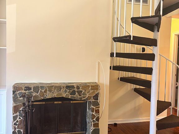 functional wood-burning fireplace