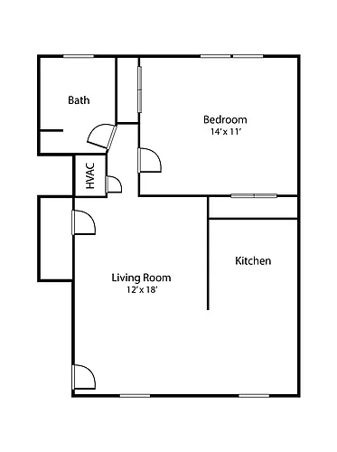 Floor plan 1 Bed / 1 Bath - LA