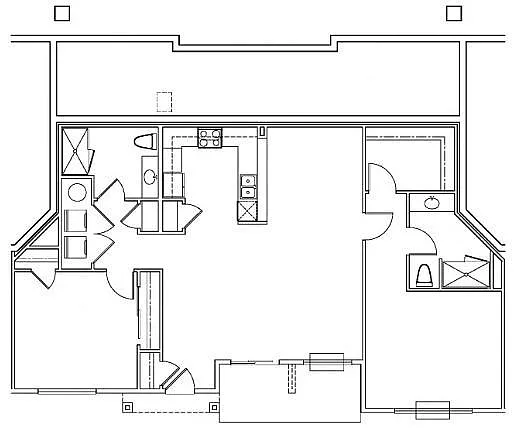 Floor plan Two Bedroom Two Bath