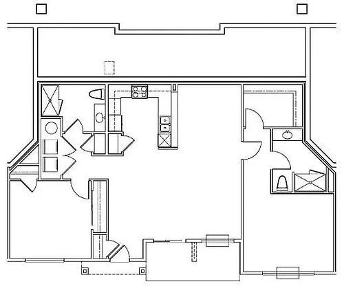 Floor plan Two Bedroom Two Bath