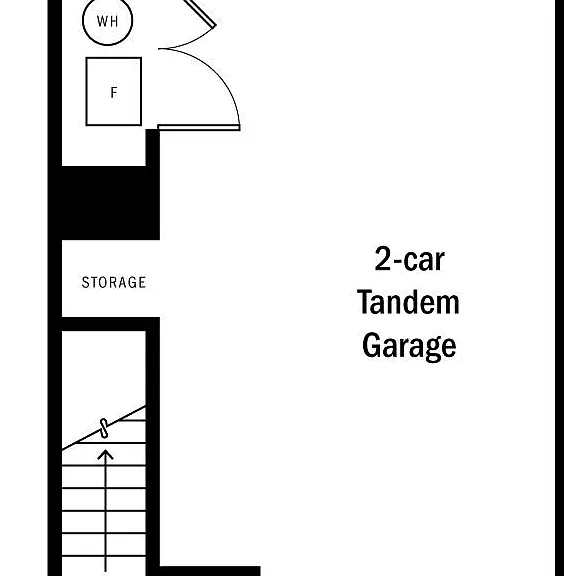 1st floor: Garage and entry way. Note: There is no rear door or porch.