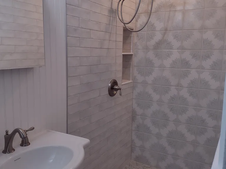 Newly remodeled primary bathroom.