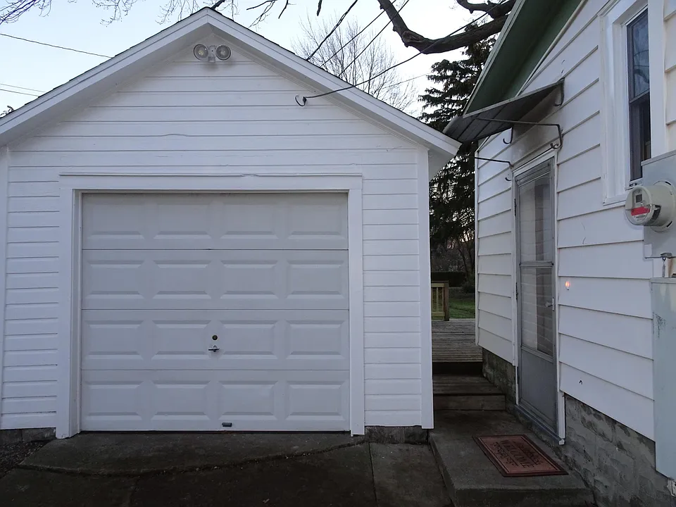 one car garage and back entrance