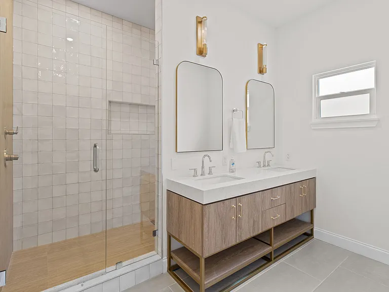 Master bath vanity, shower