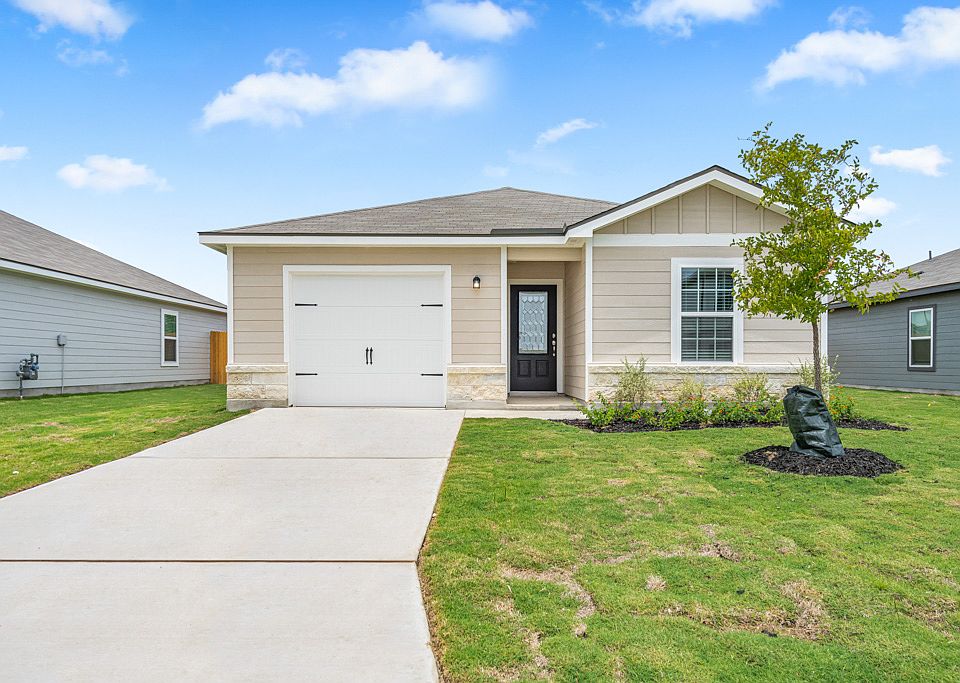 The exterior with stone detail