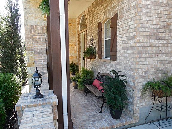 Cozy brick and stone porch