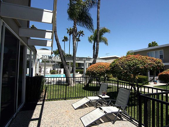 Private patio with pool view