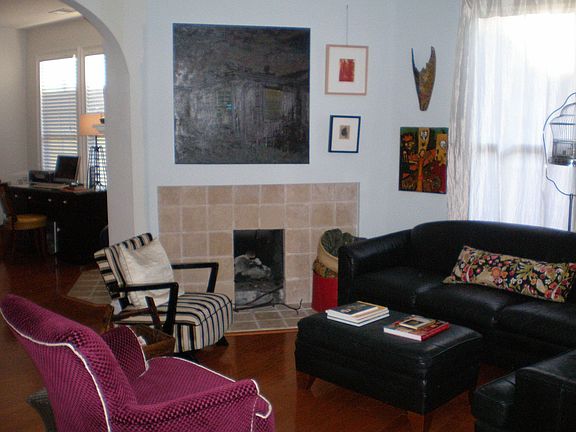 Living room with fireplace