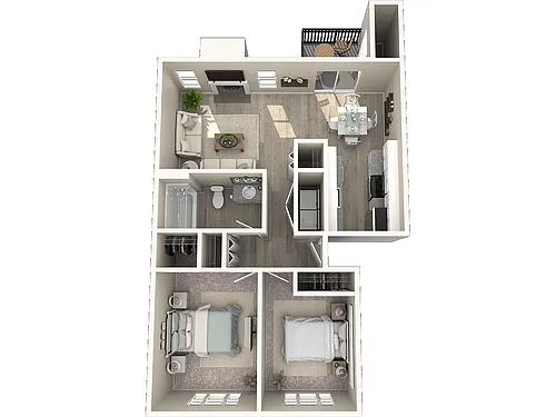 Floor plan 2 Bed 1 Bath Renovated