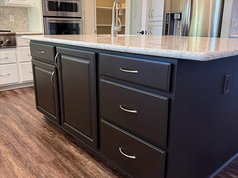 Large island with lots of storage and prep sink