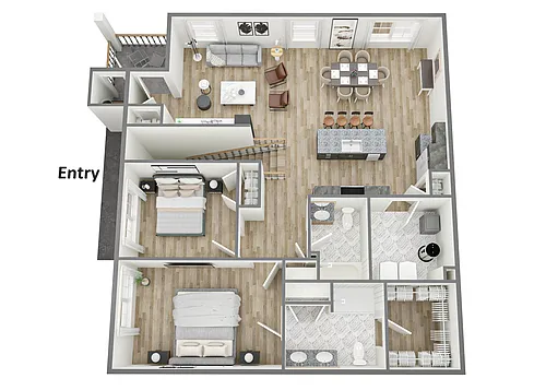 Floor plan Hawthorne Corner Second Floor Courtyard