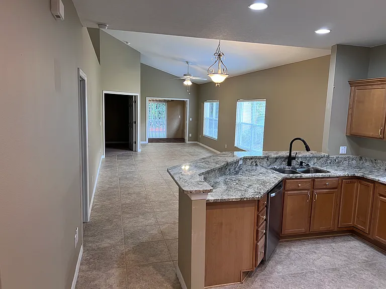 Large open plan family room with central vacuum