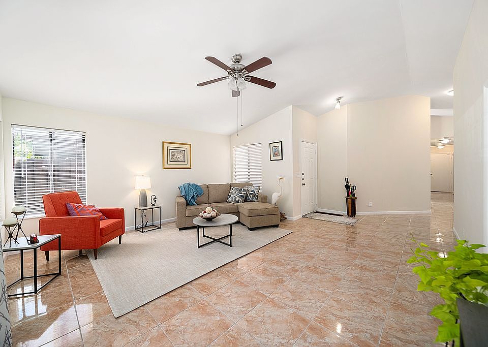 Living room is bright & airy