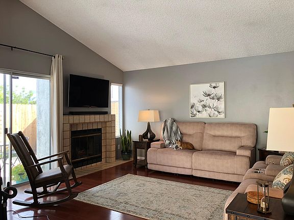 Living room with fireplace