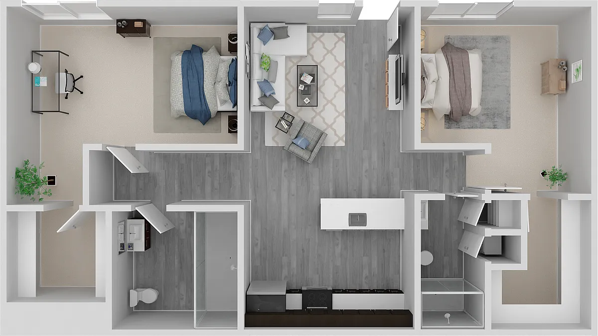 Floor plan Two Bedroom Single-Level