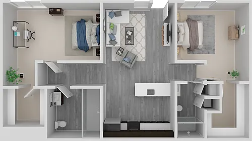 Floor plan Two Bedroom Single-Level