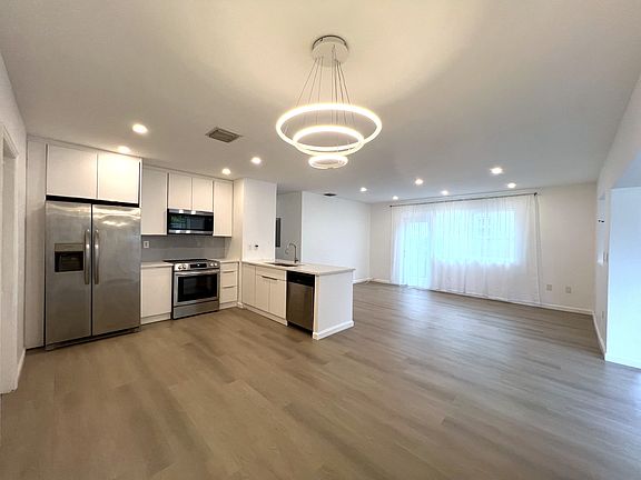 Open dining and living areas