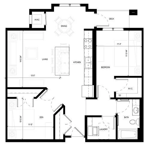 Floor plan Carrington 1 Den