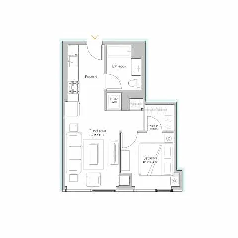 Floor plan Tier 02 - 601 SF