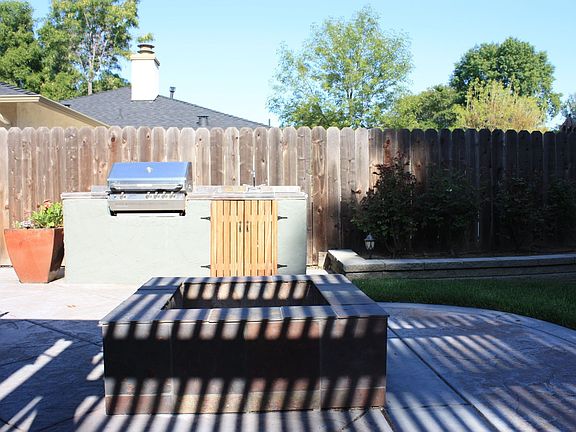 Built-in BBQ and Slate Firepit