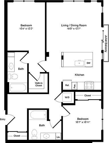 Floor plan B1 West- Floors 3-5