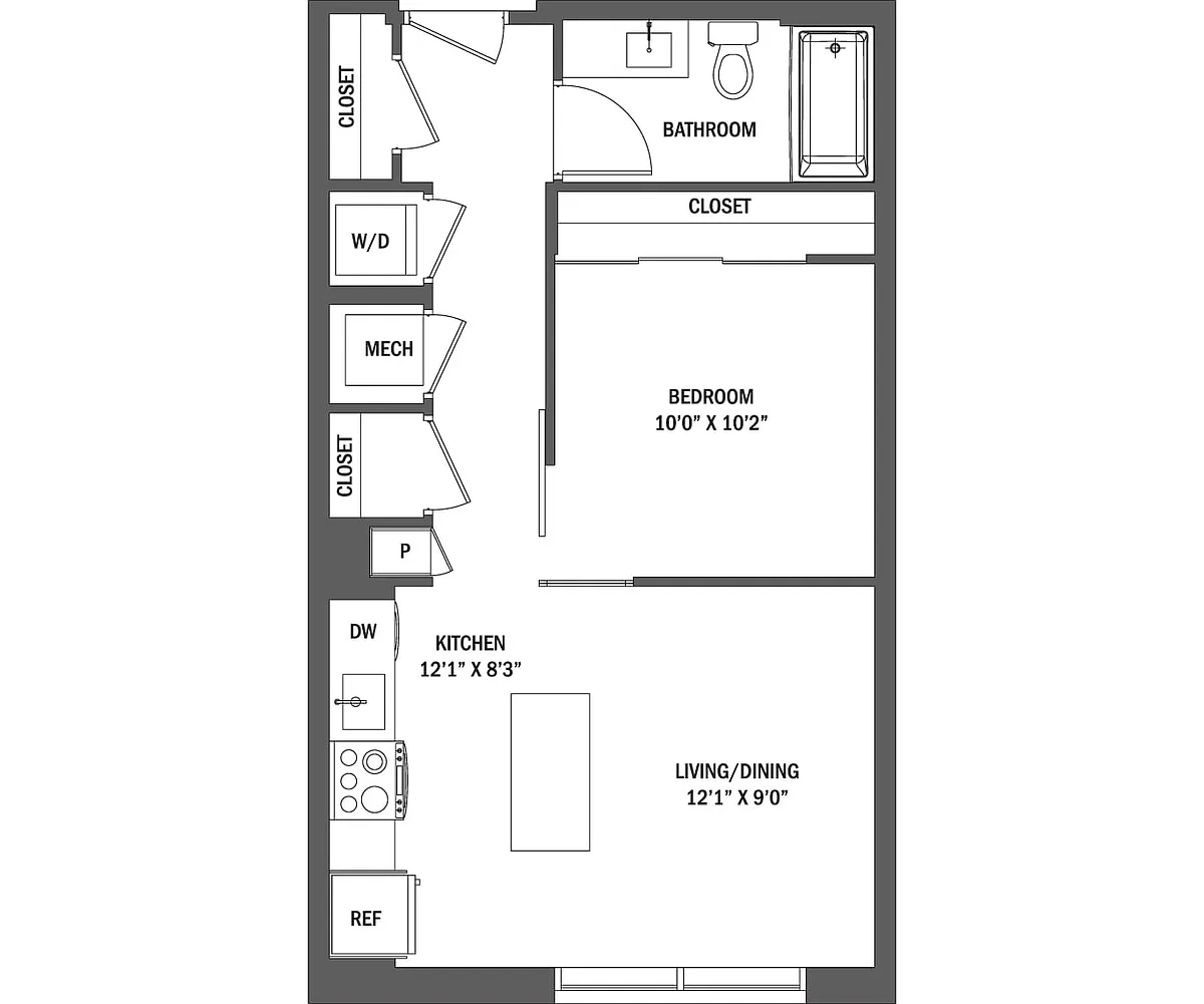 Floor plan Junior 1 Bed | The Erika I - V