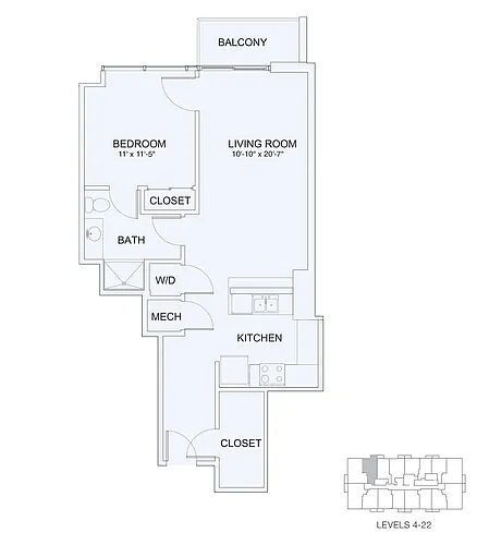 Floor plan 1X1 771