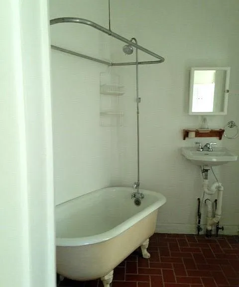 Bathroom with claw foot tub