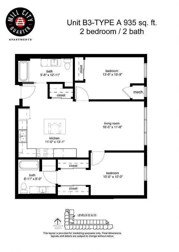 Floor plan 1 Bedroom A4 50%