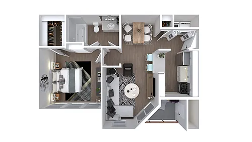 Floor plan 1X1-653-Upgraded