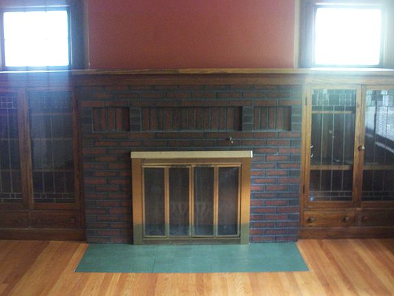 Living room and fireplace