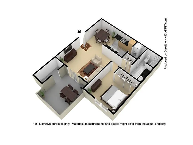 Floor plan 1 Bed 1 Bath