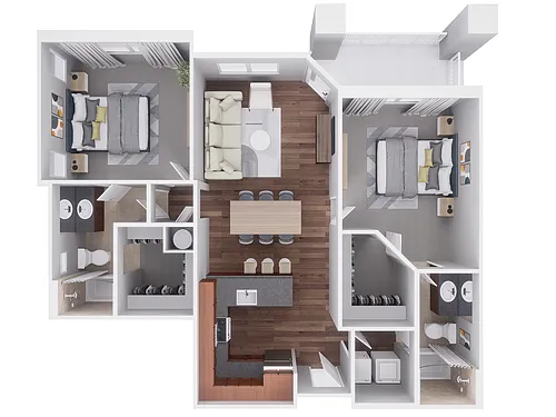 Floor plan 2x2 1136 sqft Avanti Reno