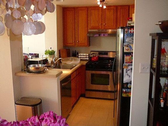 Kitchen with stainless steel appliances