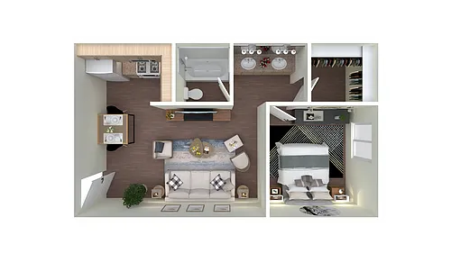Floor plan 1 Bedroom 1 Bathroom