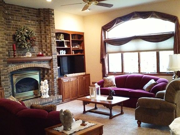 Living room with vaulted ceiling